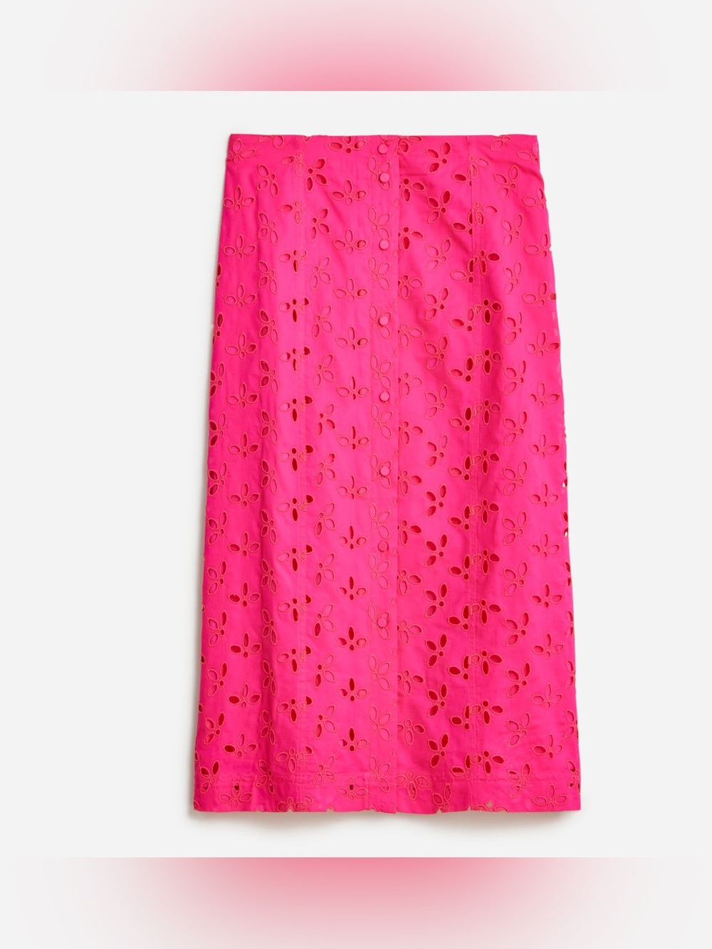Button-front cotton eyelet pencil skirt - Picture 2 of 10